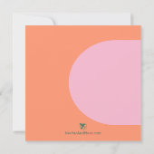 Vierkante Roze & Sinaasappel Bruidsdouche Uitnodig Kaart (Achterkant)