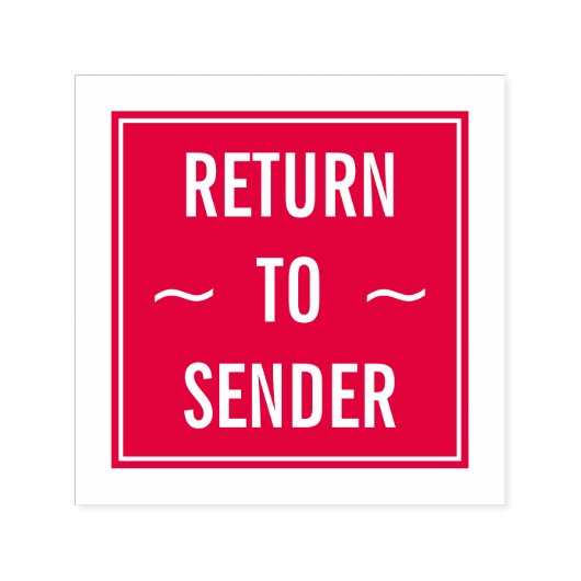 Vierkante rubberstempel "TERUG NAAR VERZENDING" Zelfinktende Stempel (Design)