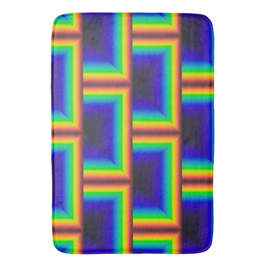 vierkante schalen met zonnespectrum badmat (Voorkant Verticaal)