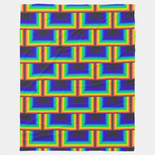 vierkante schalen met zonnespectrum fleece deken (Voorkant)