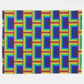 vierkante schalen met zonnespectrum fleece deken (Voorkant (Horizontaal))