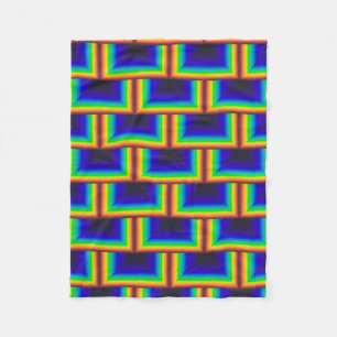 vierkante schalen met zonnespectrum fleece deken