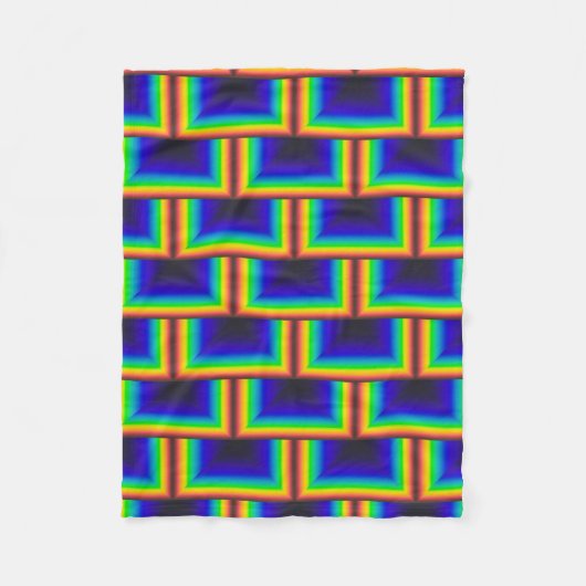 vierkante schalen met zonnespectrum fleece deken (Voorkant)