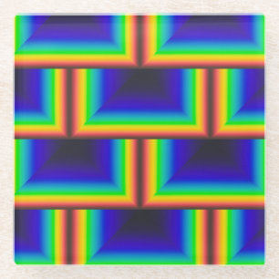 vierkante schalen met zonnespectrum glazen onderzetter