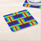 vierkante schalen met zonnespectrum kartonnen onderzetters (Schuin)