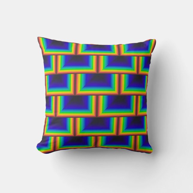 vierkante schalen met zonnespectrum kussen (Voorkant)