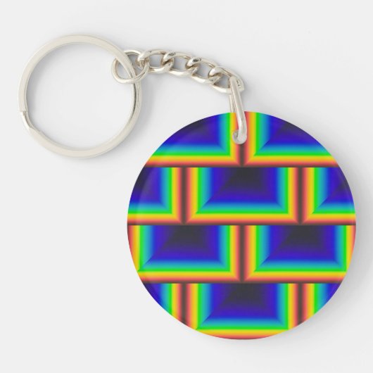 vierkante schalen met zonnespectrum sleutelhanger (Voorkant)