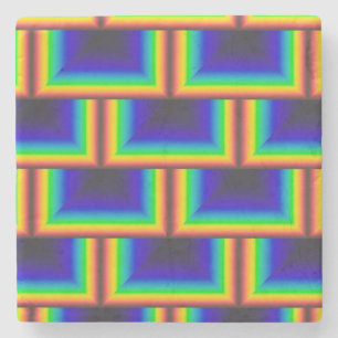 vierkante schalen met zonnespectrum stenen onderzetter