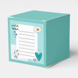 Vierkante Schattigee Doodle Cartoon Memo Notities Bedankdoosjes