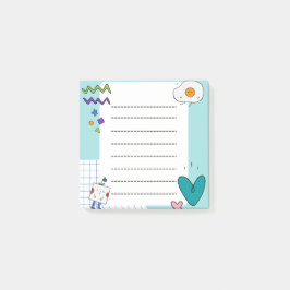 Vierkante Schattigee Doodle Cartoon Memo Notities Post-it® Notes