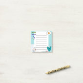 Vierkante Schattigee Doodle Cartoon Memo Notities Post-it® Notes (Op bureau)