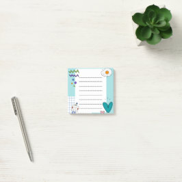 Vierkante Schattigee Doodle Cartoon Memo Notities Post-it® Notes