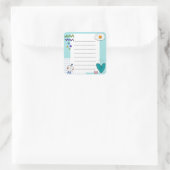 Vierkante Schattigee Doodle Cartoon Memo Notities Vierkante Sticker (Tas)