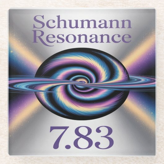 Vierkante Schumann Resonantie Glas Onderzetter (Voorkant)