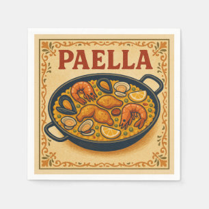 Vierkante servet  (Paella, Retro stijl)