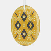 Vierkante sjaal, paisley bloemenbatik. glas ornament (Voorkant links)