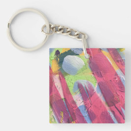 Vierkante sleutelhanger in katoenen ontwerp