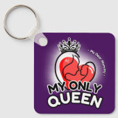 Vierkante Sleutelhanger: My Only Queen (paarse) Sleutelhanger (Voorkant)