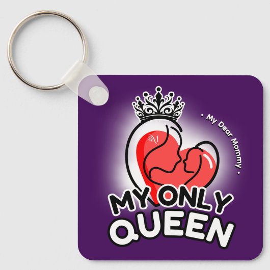 Vierkante Sleutelhanger: My Only Queen (paarse) Sleutelhanger (Voorkant)