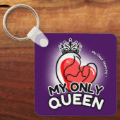 Vierkante Sleutelhanger: My Only Queen (paarse) Sleutelhanger (Voorkant)