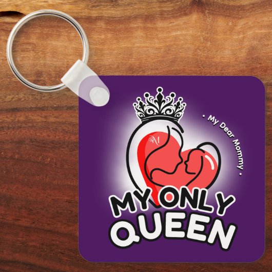 Vierkante Sleutelhanger: My Only Queen (paarse) Sleutelhanger (Voorkant)