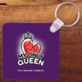 Vierkante Sleutelhanger: My Only Queen (paarse) Sleutelhanger (Achterkant)