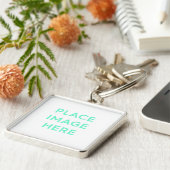 Vierkante Sleutelhanger - Souvenir Gift Design (Zijkant)