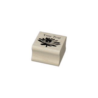 Vierkante Stempel Uw Logo Uw Tekst of Waterlelie