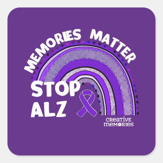 Vierkante sticker Alzheimer's Association Langste  (Voorkant)