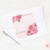 Vierkante Sticker, Boekplaat, pioen, pioenrozen, b Vierkante Sticker (Envelop)