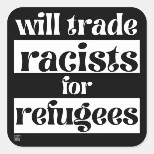 vierkante sticker "END RACISM 2"
