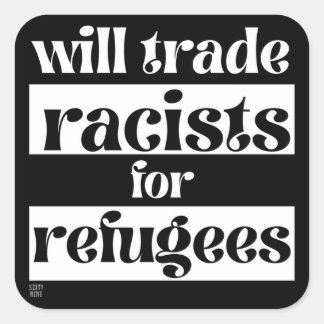 vierkante sticker "END RACISM 2"