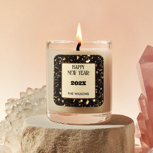 vierkante Sticker Feestelijke Zes 3-in Gelukkig