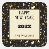 vierkante Sticker | Feestelijke Zes 3-in Gelukkig  (Voorkant)