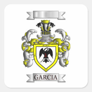 Vierkante sticker Garcia familienaam en schild