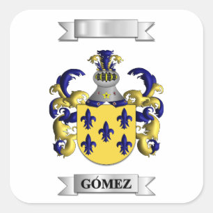 Vierkante sticker Gomez Achternaam En Schild