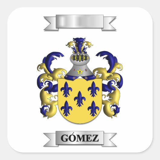 Vierkante sticker Gomez Achternaam En Schild (Voorkant)
