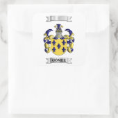 Vierkante sticker Gomez Achternaam En Schild (Tas)