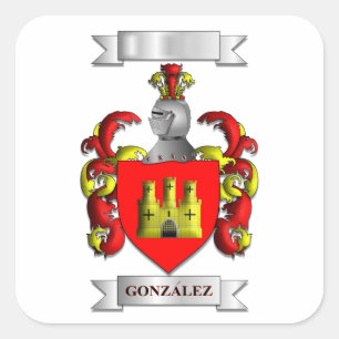 Vierkante sticker Gonzalez Achternaam En Schild