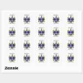 Vierkante sticker Johnson familienaam en schild (Vel)