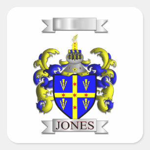 Vierkante Sticker Jones Familie achternaam En Schi