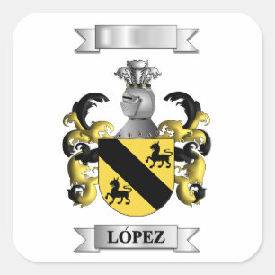Vierkante sticker Lopez Achternaam En Schild