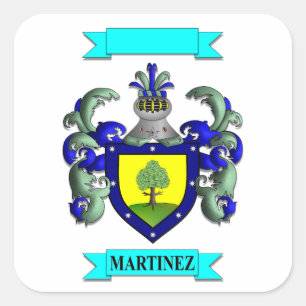 Vierkante sticker Martinez Achternaam En Schild