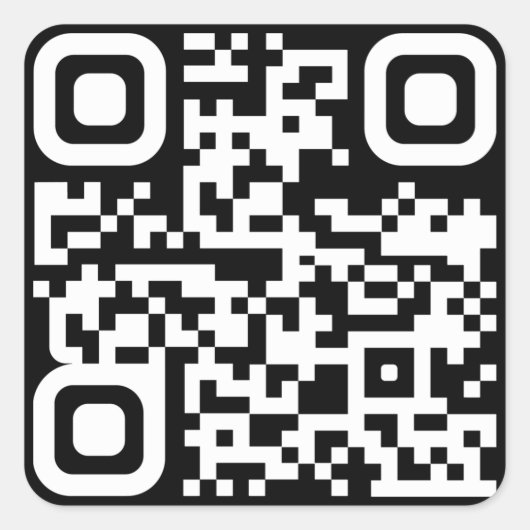 Vierkante sticker met aangepaste QR-code (Voorkant)
