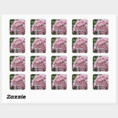 Vierkante sticker met roze en witte mountain laure (Vel)