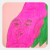 Vierkante Sticker met Wortelgroente Karakter Kunst (Voorkant)