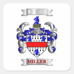 Vierkante Sticker Miller Familie Achternaam En Sch
