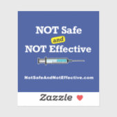 Vierkante sticker - NIET veilig en niet effectief (Vel)