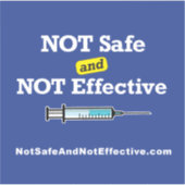 Vierkante sticker - NIET veilig en niet effectief (Voorkant)