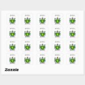 Vierkante sticker O'Connor achternaam en schild (Vel)